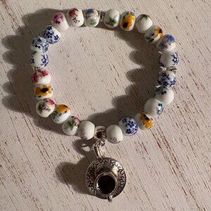 Garden Teacup Charm Bracelet